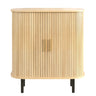 Fluted Wine Bar Cabinet With 8 Grid Wine Rack, 5 Level Adjustable Shelves, 2 Glass Holders