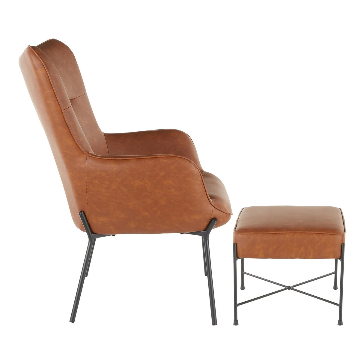 Izzy - Industrial Lounge Chair And Ottoman Set