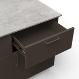 Blaze Sunrise 8-Ft Outdoor Kitchen Island w/ 40-Inch LTE+ Propane Grill in Architectural Bronze w/ Keon Countertop