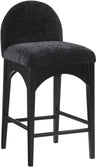 Waldorf - Chenille Stool With Black Legs