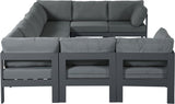 Nizuc - Outdoor Patio 9 Piece Modular Sectional With Gray Frame