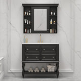 Bathroom Vanity With Medicine Cabinet, Storage Cabinet With 4 Drawers, Adjustable Shelf Mirror