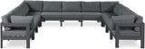 Nizuc - Outdoor Patio 11 Piece Modular Sectional With Gray Frame