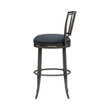 Vince - Commercial Grade Steel Frame Faux Leather Upholstered Swivel Bar Height Barstool