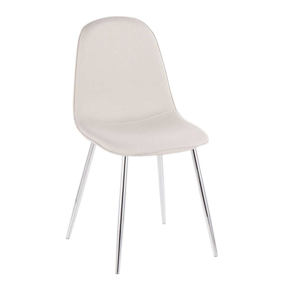 Pebble - Chair - Chrome And Beige Fabric (Set of 2)