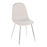 Pebble - Chair - Chrome And Beige Fabric (Set of 2)