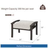 Modern All-Weather Ottomans With Cushions (Set of 2)