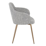 Boyne - Contemporary Accent Chair (Set of 2) - Antique Copper Metal And Dark Gray Fabric