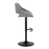 Fabrizzi - Adjustable Barstool With Rounded T Footrest (Set of 2) - Black Metal