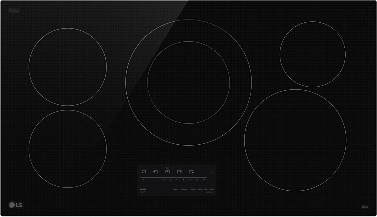 LG CBEW3613BE 36 Inch Electric Cooktop top view
