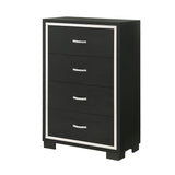 4 Drawer Bedroom Chest With Handles Furniture - Black