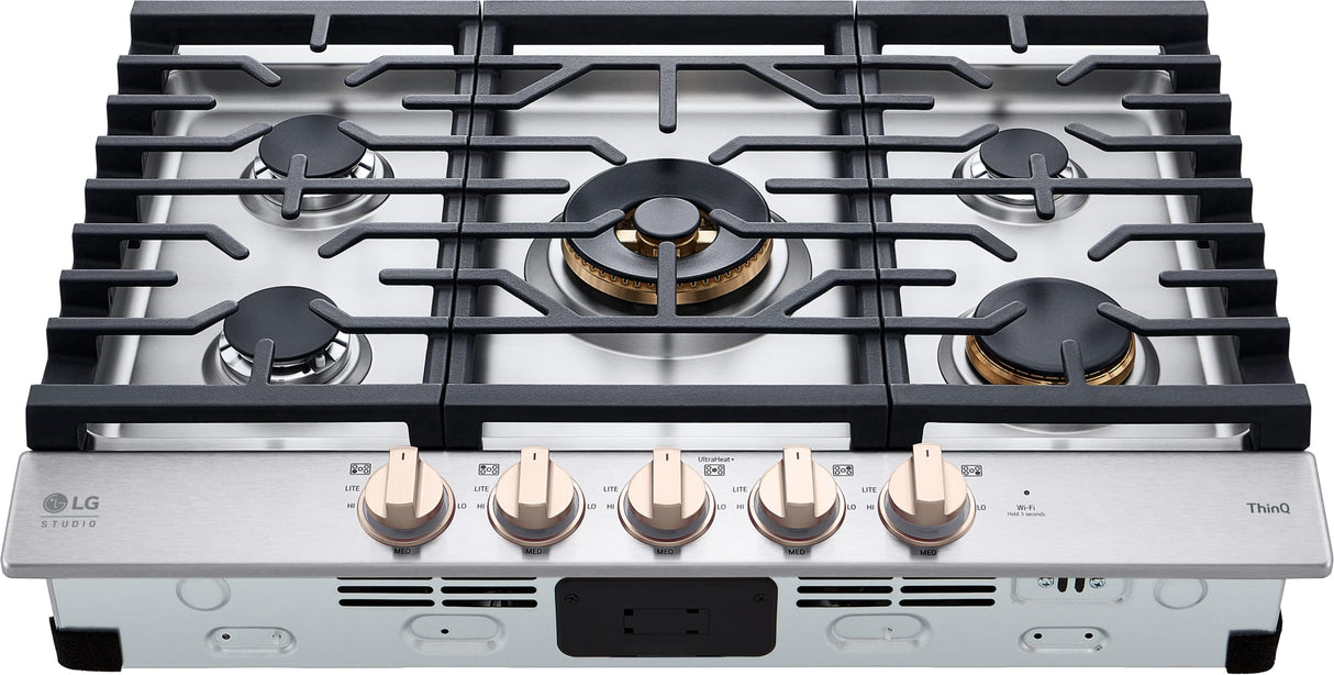 LG STUDIO CBGS3028N gas cooktop front top view