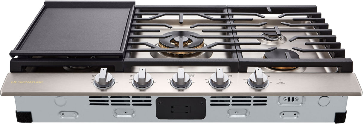 LG SIGNATURE CBGU3639X Gas Cooktop front view