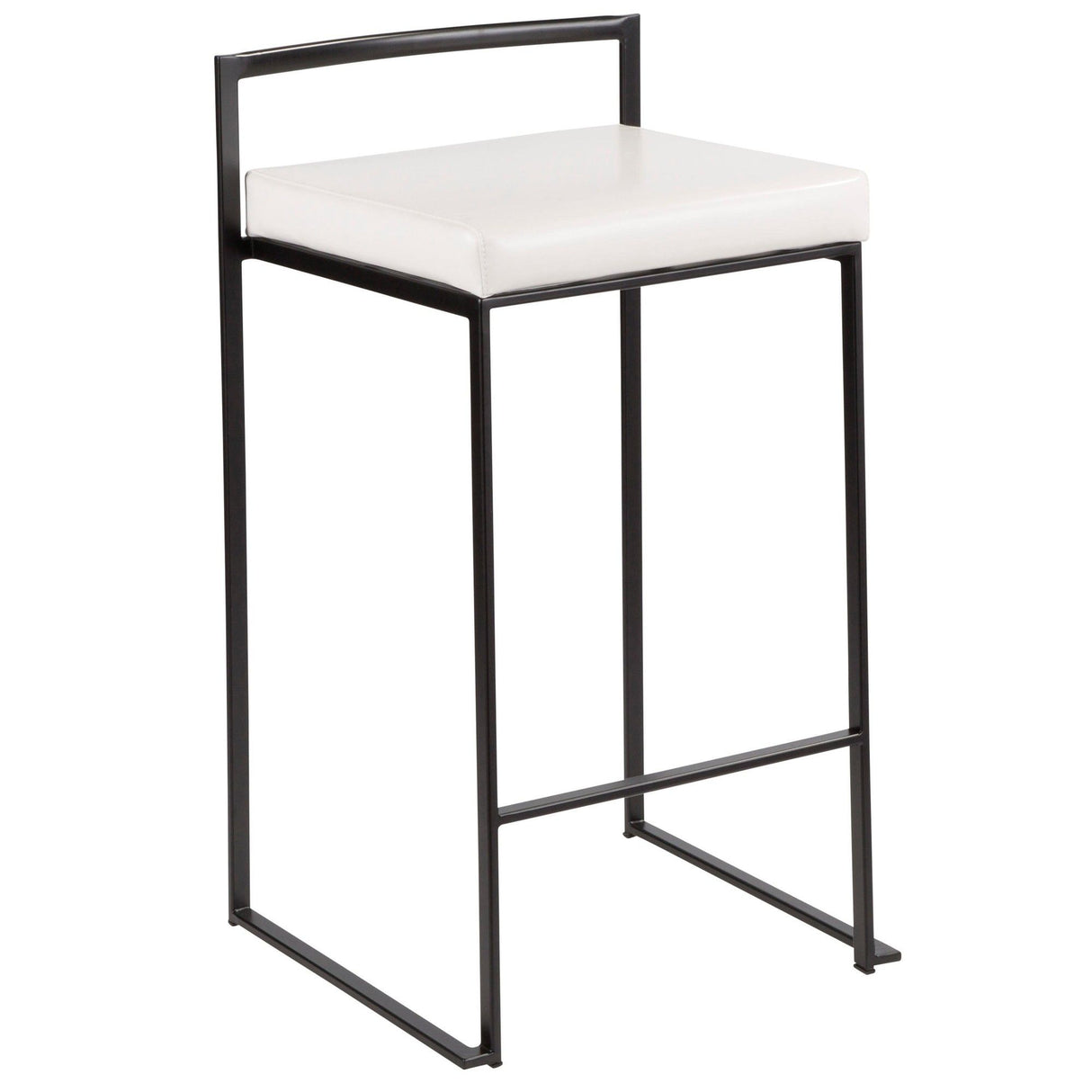 Fuji - Stackable Counter Stool With Cushion - Black Metal
