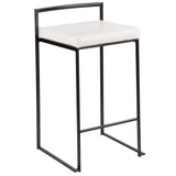 Fuji - Stackable Counter Stool With Cushion - Black Metal