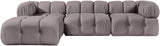 Orin - Velvet 4 Piece Modular Sectional With Chaise