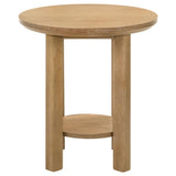 Ottowa - Round Wood Table With Shelf