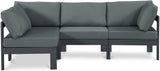 Nizuc - Outdoor Patio 4 Piece Modular Sectional With Gray Frame
