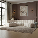 Arc - Boucle Fabric 5 Piece U-Shaped Modular Sofa