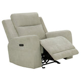 Kennett - Chenille Upholstered Power Recliner Chair - Ivory