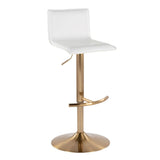Mara - Adjustable Barstool (Set of 2) - Gold Metal