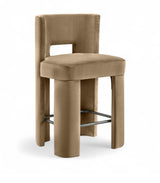 Zuno - Velvet Performance Fabric Upholstered Counter Stool (Set of 2)