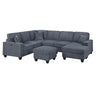 Sectional With Left Arm Facing Loveseat With USB Port With Cocktail Ottoman
