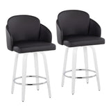 Cinch - Contemporary Fixed-Height Swivel Counter Stool (Set of 2) - White Wood