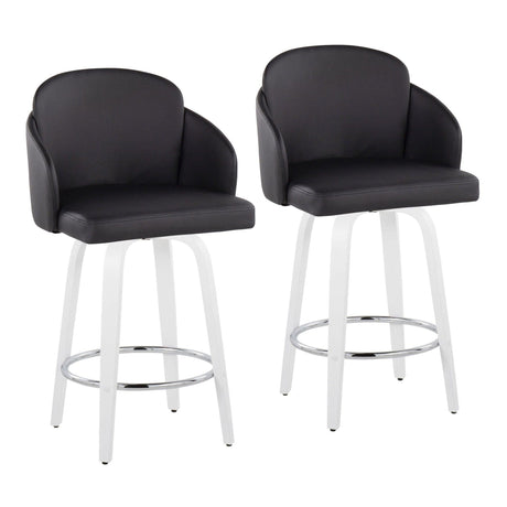 Cinch - Contemporary Fixed-Height Swivel Counter Stool (Set of 2) - White Wood