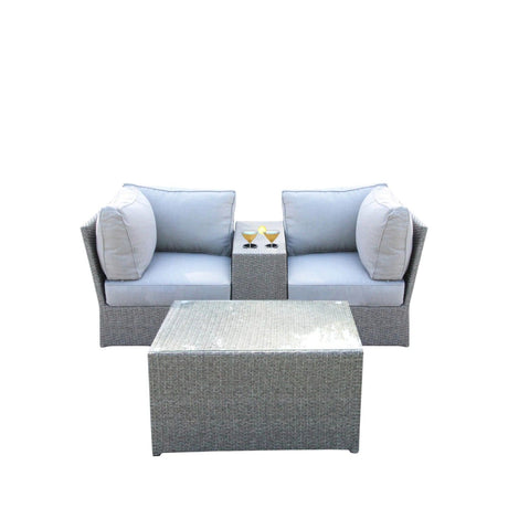 Comfortable Modern Patio Rattan Sectional Set With Cushions