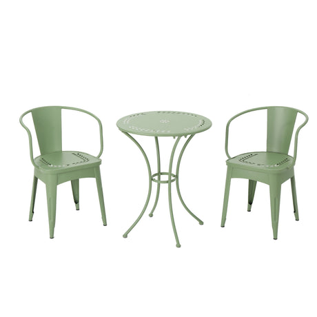 Ambrosia - 3 Piece Bistro Set With Leaf Motifs Top And Seat