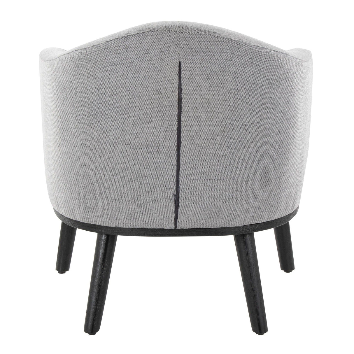 Ahoy - Mid-Century Modern Accent Chair - Black Wood And Gray Fabric