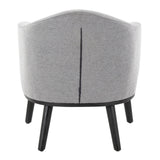 Ahoy - Mid-Century Modern Accent Chair - Black Wood And Gray Fabric
