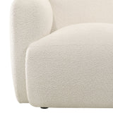 Sierra - Boucle Fabric Accent Chair With Rounded Arms - Ivory