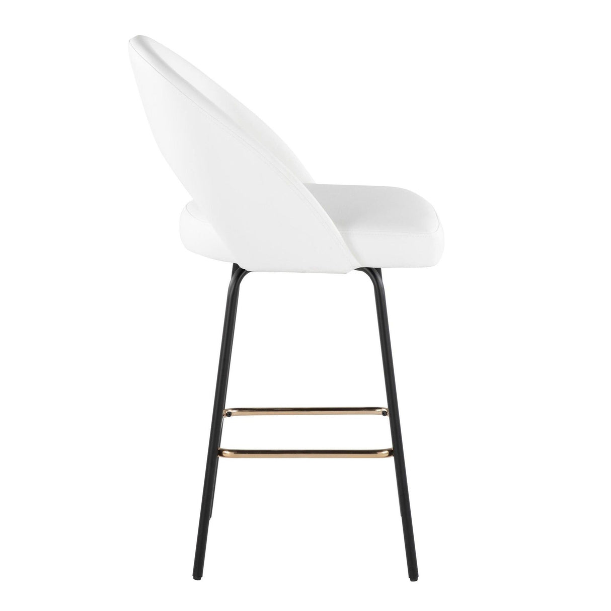Renee - Upholstered Fixed-Height Counter Stool (Set of 2) - Black Metal