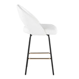 Renee - Upholstered Fixed-Height Counter Stool (Set of 2) - Black Metal