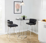 Canary - Counter Table - Chrome Metal, Black Mdf
