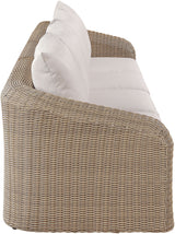 Seacrest - Olefin Water Resistant Fabric And Wicker 4 Piece Outdoor Patio Modular Sofa