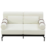 Modern Loveseat Sofa 2 Seater With USB Ports, Cylindrical Armrests