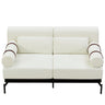 Modern Loveseat Sofa 2 Seater With USB Ports, Cylindrical Armrests