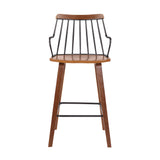Micah - 26" Modern Counter Height Bar Stool - Walnut / Metal
