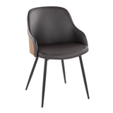 Bacci - Chair (Set of 2) - Black Metal, Walnut Wood