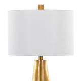 Pompeii - 29" Polyresin Table Lamp - Gold Polyresin And White Linen
