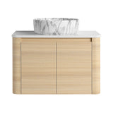 Mounted Bathroom Vanity & Art Sink & 2 Soft Close Doors