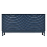 Elegant Sideboard With Sophisticated Wavy Pattern Doors And Arched Groove Design, Adjustable 4 Door Layout