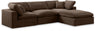 Comfy - 4 Piece Velvet Modular Sectional With Chaise