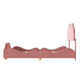 Upholstered Platform Bed With Cloud Shaped Board