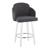 Cinch - Contemporary Fixed-Height Swivel Counter Stool (Set of 2) - White Wood