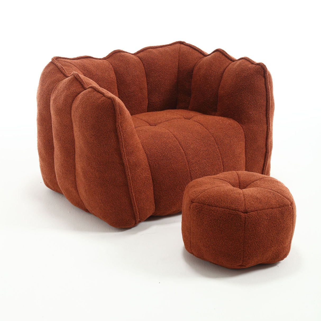 Soft Chenille Bean Bag Chair With High Resilient Foam