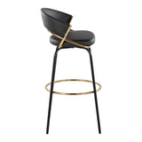 Jie - 30" Fixed-Height Barstool With Swivel (Set of 2) - Black Legs